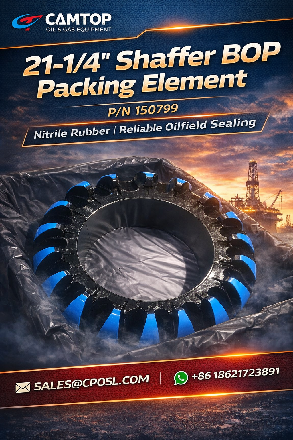 annular BOP packing element internal structure for Shaffer blowout preventer sealing component