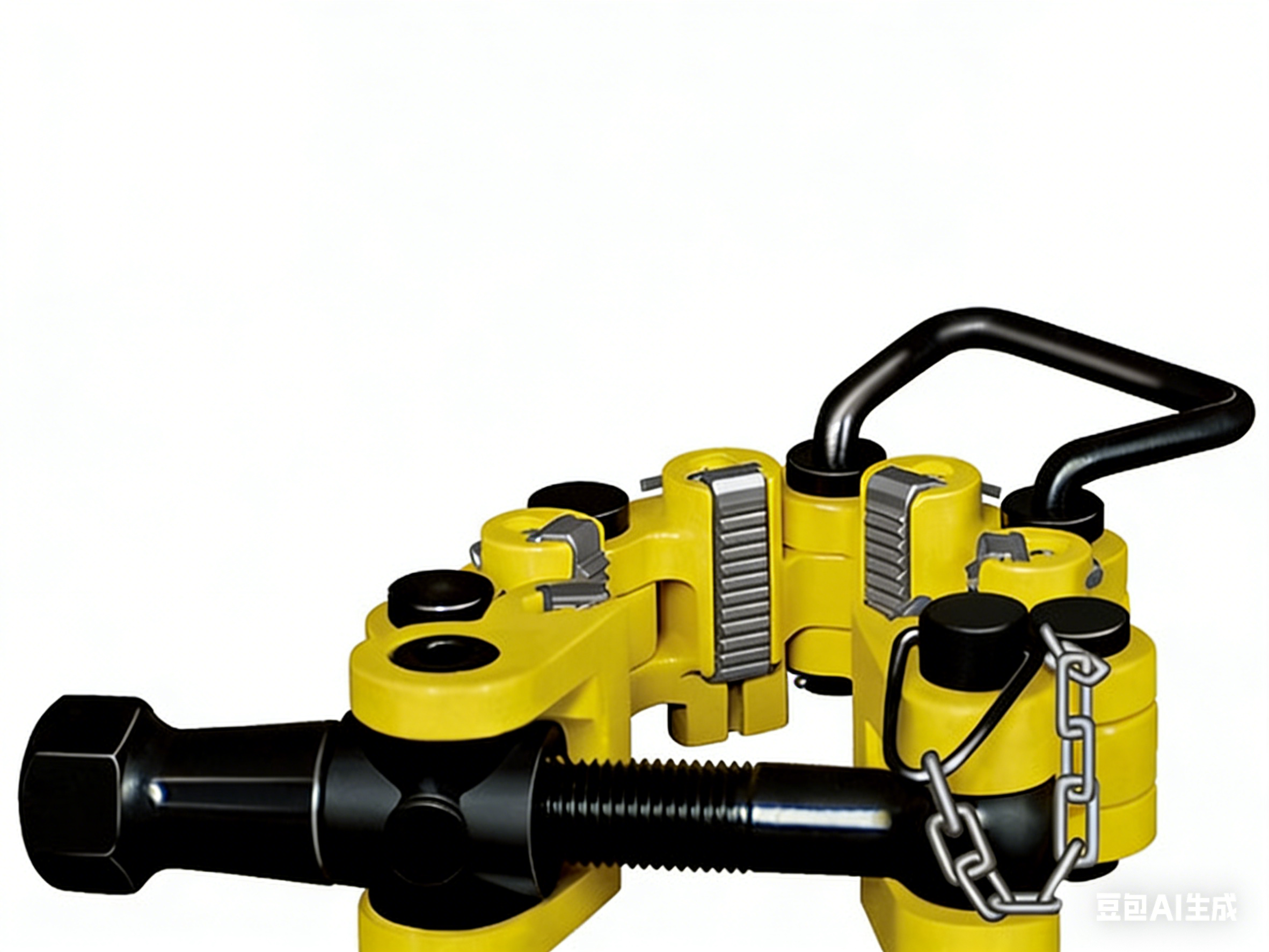 WA-T Safety Clamp for Drill Pipe and Tubular Handling Yellow safety clamp for drill pipe and tubular handling with adjustable screw and gripping blocks