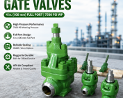 DEMCO TYPE DM Gate Valve 4 inch 7500 PSI full port API 6A oilfield gate valve with rugged forged body construction designed for drilling, fracturing, wellhead, and pressure control applications. High-pressure gate valve with HNBR and Viton sealing options for severe oilfield service conditions.