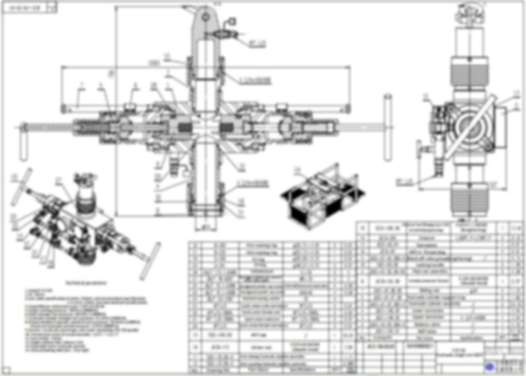 FZ7-70 Single Ram BOP Assembly Drawing