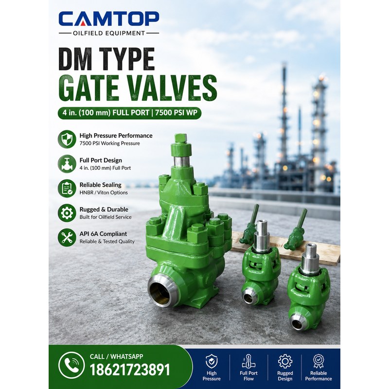 CAMTOP DEMCO TYPE DM Gate Valve 4″ 7500 PSI Full Port | API 6 — oilfield drilling equipment product image