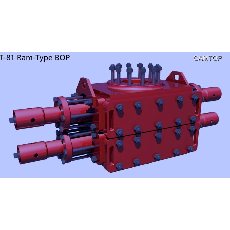 T-81 Ram-Type BOP | 7-1/16 & 9 inch | 3000 5000 PSI API 16A | Single Double Triple CAMTOP T-81 Ram-Type BOP | 7-1/16 & 9 inch | 3000 5000 PSI API 16A | Single Double Triple — oilfield drilling equipment product image