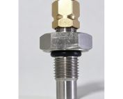 CAMTOP Gas Charging Valve — 3000–10000 PSI, brass valve core with stainless hex body and NBR O-ring seal, 7/8"-14 UNF thread, for bladder accumulators in BOP control systems