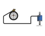 CAMTOP 6 Inch Tong Line Pull Indicator with 4.08 SQ.IN. Tension Cylinder — hydraulic dial gauge with 0-18000 lbs scale, blue tension cylinder and mounting bracket assembly for monitoring tong line-pull in real-time