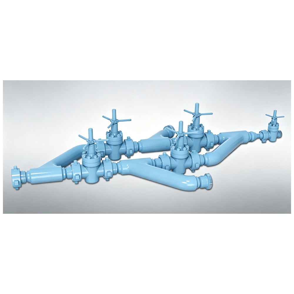 CAMTOP Drilling Fluid Manifold — API 6A Mud Manifold skid, 2″/3″/4″/5″, 5,000-10,000 psi, double-loop with hammer union or API 6A flanged connections