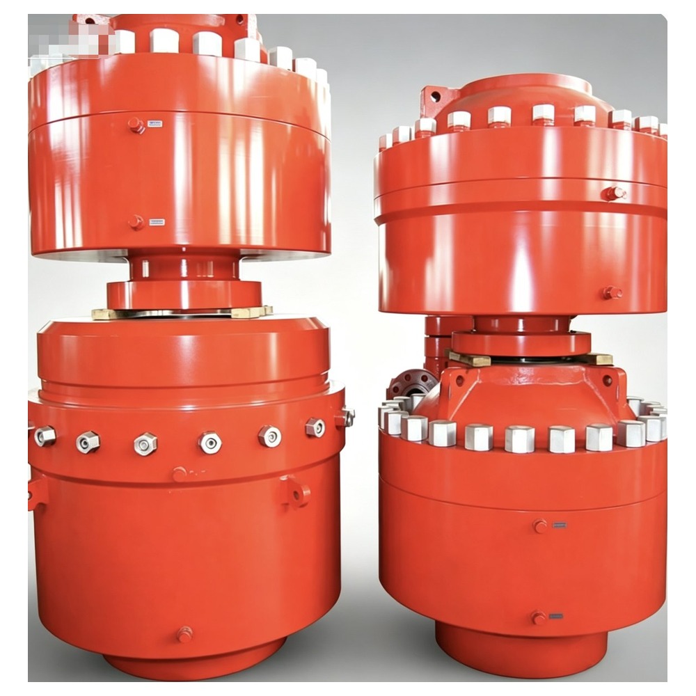 CAMTOP 20-3/4 inch 3M psi Bolted-Cover Spherical BOP product photo - red epoxy-coated forged steel body with cover, lifting shackles and API 6A flange
