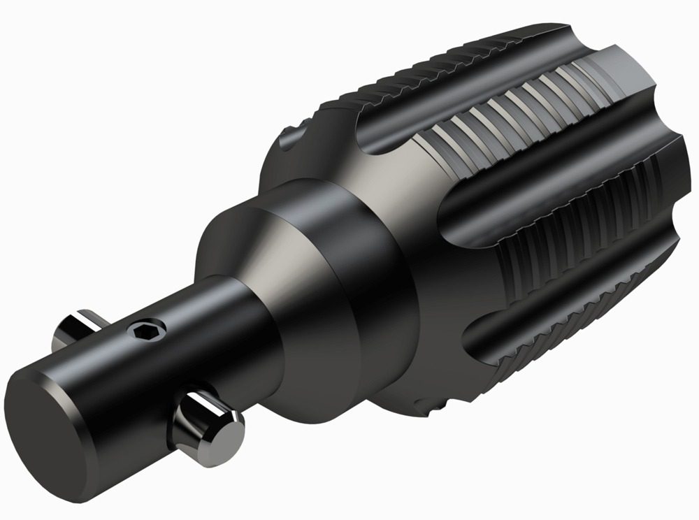CAMTOP Type H BPV thread chaser CAD rendering — tap-like tool that attaches to polished rod to clean BPV threads in tubing hanger before valve installation