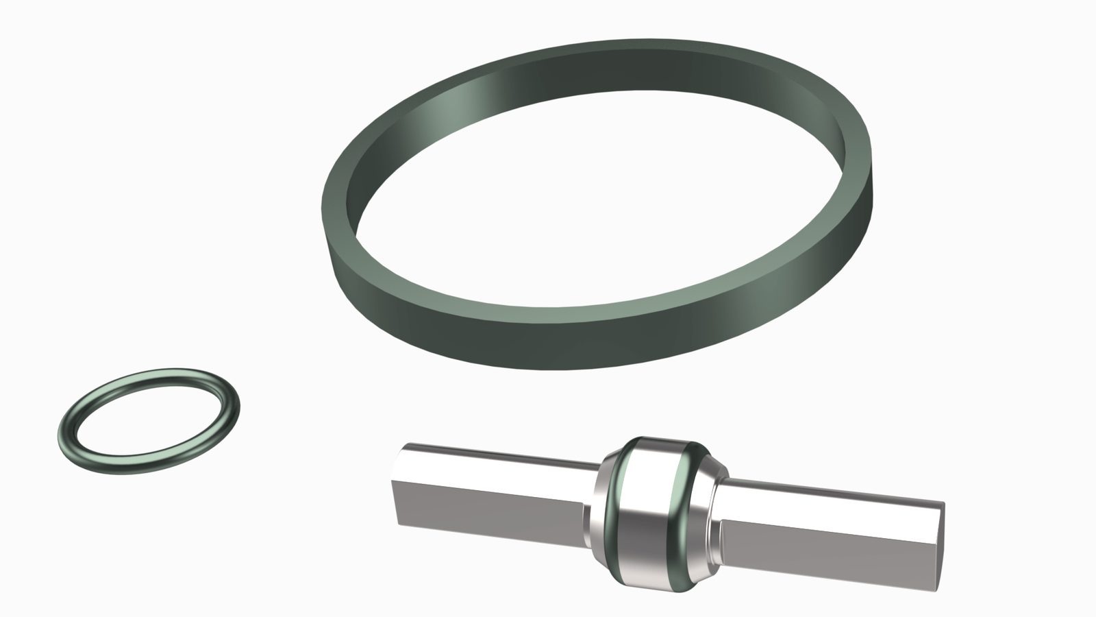 CAMTOP Type H two-way check valve repair kit — piston with molded Viton seals, O-ring and OD seal components laid out on white background